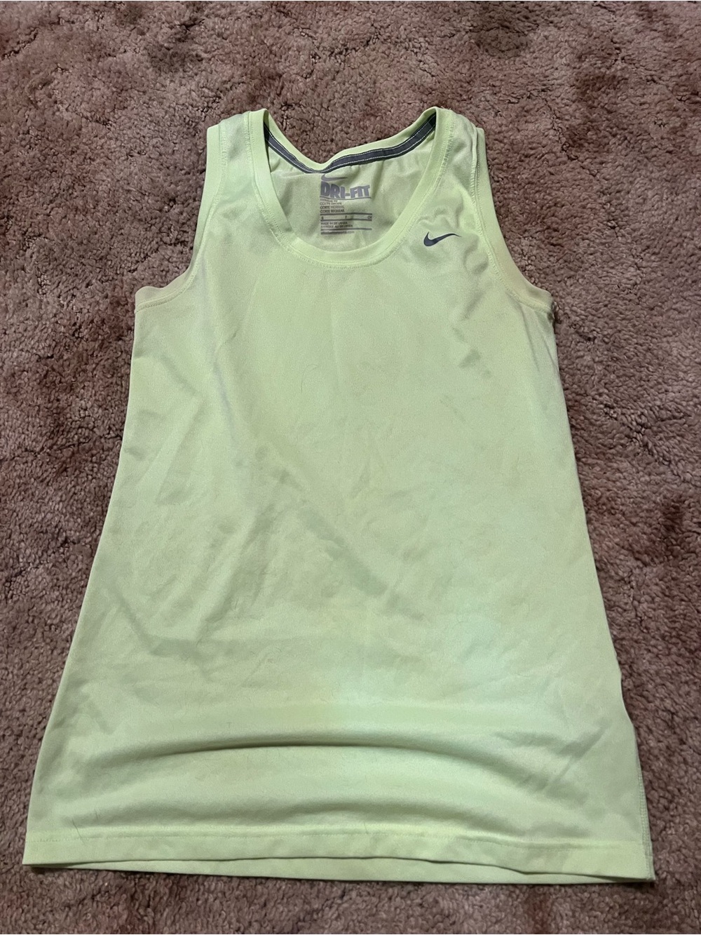 Nike Women’s Light Lime Sleeveless Dri-FIT Tank Top
